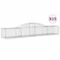 vidaXL Paniers à gabions arqués 15 pcs 300x50x40/60 cm fer galvanisé