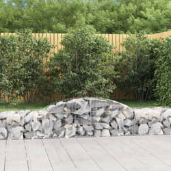 vidaXL Paniers à gabions arqués 25 pcs 300x50x40/60 cm fer galvanisé