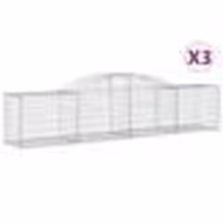 vidaXL Paniers à gabions arqués 3 pcs 300x50x60/80 cm fer galvanisé