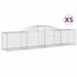 vidaXL Paniers à gabions arqués 5 pcs 300x50x60/80 cm fer galvanisé