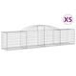 vidaXL Paniers à gabions arqués 5 pcs 300x50x60/80 cm fer galvanisé