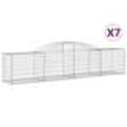 vidaXL Paniers à gabions arqués 7 pcs 300x50x60/80 cm fer galvanisé
