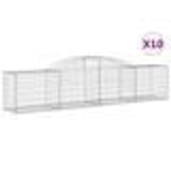 vidaXL Paniers à gabions arqués 10 pcs 300x50x60/80 cm fer galvanisé