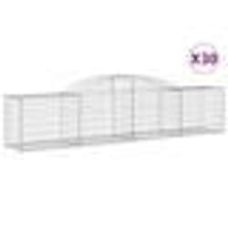 vidaXL Paniers à gabions arqués 30 pcs 300x50x60/80 cm fer galvanisé