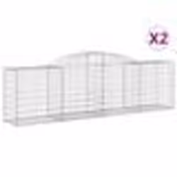 vidaXL Paniers à gabions arqués 2 pcs 300x50x80/100 cm fer galvanisé