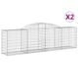 vidaXL Paniers à gabions arqués 2 pcs 300x50x80/100 cm fer galvanisé