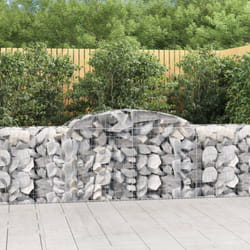 vidaXL Paniers à gabions arqués 3 pcs 300x50x80/100 cm fer galvanisé