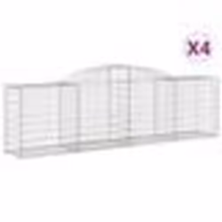 vidaXL Paniers à gabions arqués 4 pcs 300x50x80/100 cm fer galvanisé