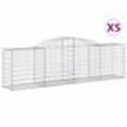 vidaXL Paniers à gabions arqués 5 pcs 300x50x80/100 cm fer galvanisé