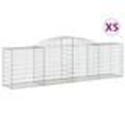 vidaXL Paniers à gabions arqués 5 pcs 300x50x80/100 cm fer galvanisé