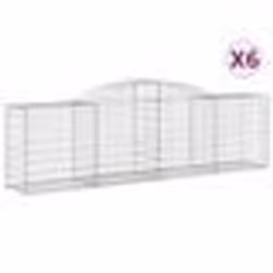 vidaXL Paniers à gabions arqués 6 pcs 300x50x80/100 cm fer galvanisé