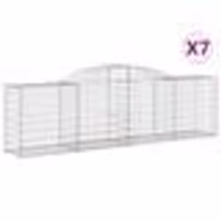 vidaXL Paniers à gabions arqués 7 pcs 300x50x80/100 cm fer galvanisé