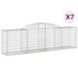 vidaXL Paniers à gabions arqués 7 pcs 300x50x80/100 cm fer galvanisé