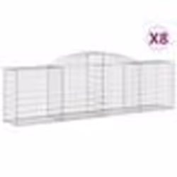 vidaXL Paniers à gabions arqués 8 pcs 300x50x80/100 cm fer galvanisé