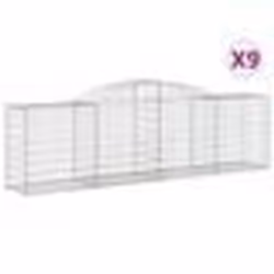 vidaXL Paniers à gabions arqués 9 pcs 300x50x80/100 cm fer galvanisé