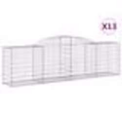 vidaXL Paniers à gabions arqués 13 pcs 300x50x80/100 cm fer galvanisé