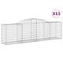 vidaXL Paniers à gabions arqués 13 pcs 300x50x80/100 cm fer galvanisé