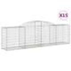 vidaXL Paniers à gabions arqués 15 pcs 300x50x80/100 cm fer galvanisé