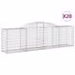 vidaXL Paniers à gabions arqués 20 pcs 300x50x80/100 cm fer galvanisé