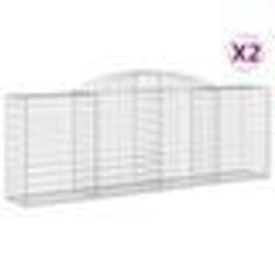 vidaXL Paniers à gabions arqués 2 pcs 300x50x100/120 cm fer galvanisé
