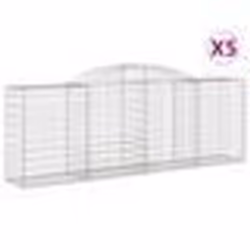 vidaXL Paniers à gabions arqués 5 pcs 300x50x100/120 cm fer galvanisé