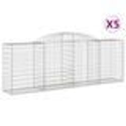 vidaXL Paniers à gabions arqués 5 pcs 300x50x100/120 cm fer galvanisé