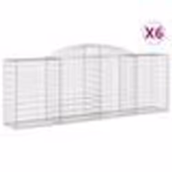 vidaXL Paniers à gabions arqués 6 pcs 300x50x100/120 cm fer galvanisé