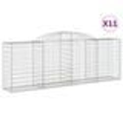 vidaXL Paniers à gabions arqués 11 pcs 300x50x100/120 cm fer galvanisé
