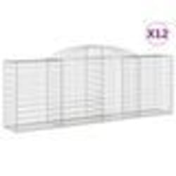 vidaXL Paniers à gabions arqués 12 pcs 300x50x100/120 cm fer galvanisé