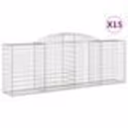 vidaXL Paniers à gabions arqués 15 pcs 300x50x100/120 cm fer galvanisé