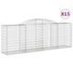 vidaXL Paniers à gabions arqués 15 pcs 300x50x100/120 cm fer galvanisé