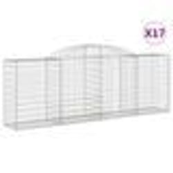 vidaXL Paniers à gabions arqués 10 pcs 300x50x100/120 cm fer galvanisé