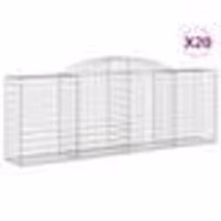 vidaXL Paniers à gabions arqués 20 pcs 300x50x100/120 cm fer galvanisé