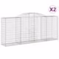 vidaXL Paniers à gabions arqués 2 pcs 300x50x120/140 cm fer galvanisé