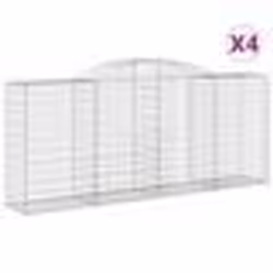 vidaXL Paniers à gabions arqués 4 pcs 300x50x120/140 cm fer galvanisé