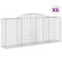 vidaXL Paniers à gabions arqués 6 pcs 300x50x120/140 cm fer galvanisé