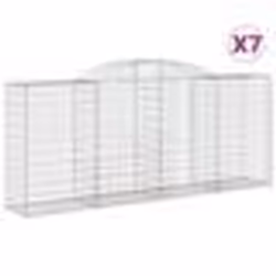 vidaXL Paniers à gabions arqués 7 pcs 300x50x120/140 cm fer galvanisé