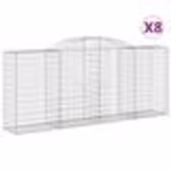 vidaXL Paniers à gabions arqués 8 pcs 300x50x120/140 cm fer galvanisé
