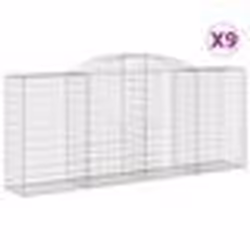 vidaXL Paniers à gabions arqués 9 pcs 300x50x120/140 cm fer galvanisé