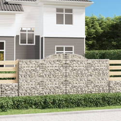 vidaXL Paniers à gabions arqués 2 pcs 300x50x140/160 cm fer galvanisé