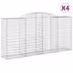 vidaXL Paniers à gabions arqués 4 pcs 300x50x140/160 cm fer galvanisé