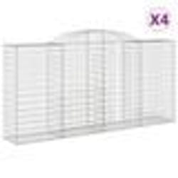 vidaXL Paniers à gabions arqués 4 pcs 300x50x140/160 cm fer galvanisé