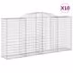 vidaXL Paniers à gabions arqués 10 pcs 300x50x140/160 cm fer galvanisé