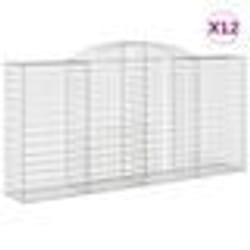 vidaXL Paniers à gabions arqués 12 pcs 300x50x140/160 cm fer galvanisé