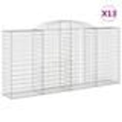 vidaXL Paniers à gabions arqués 13 pcs 300x50x140/160 cm fer galvanisé