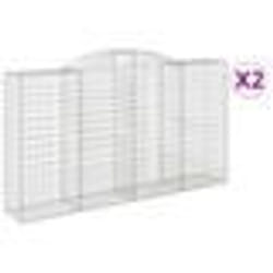 vidaXL Paniers à gabions arqués 2 pcs 300x50x160/180 cm fer galvanisé