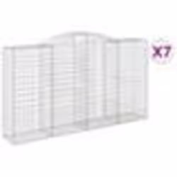vidaXL Paniers à gabions arqués 7 pcs 300x50x160/180 cm fer galvanisé