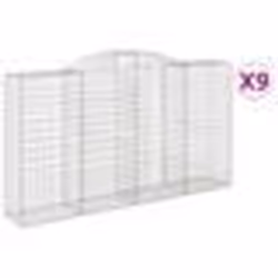 vidaXL Paniers à gabions arqués 9 pcs 300x50x160/180 cm fer galvanisé