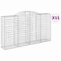vidaXL Paniers à gabions arqués 11 pcs 300x50x160/180 cm Fer galvanisé