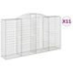 vidaXL Paniers à gabions arqués 11 pcs 300x50x160/180 cm Fer galvanisé